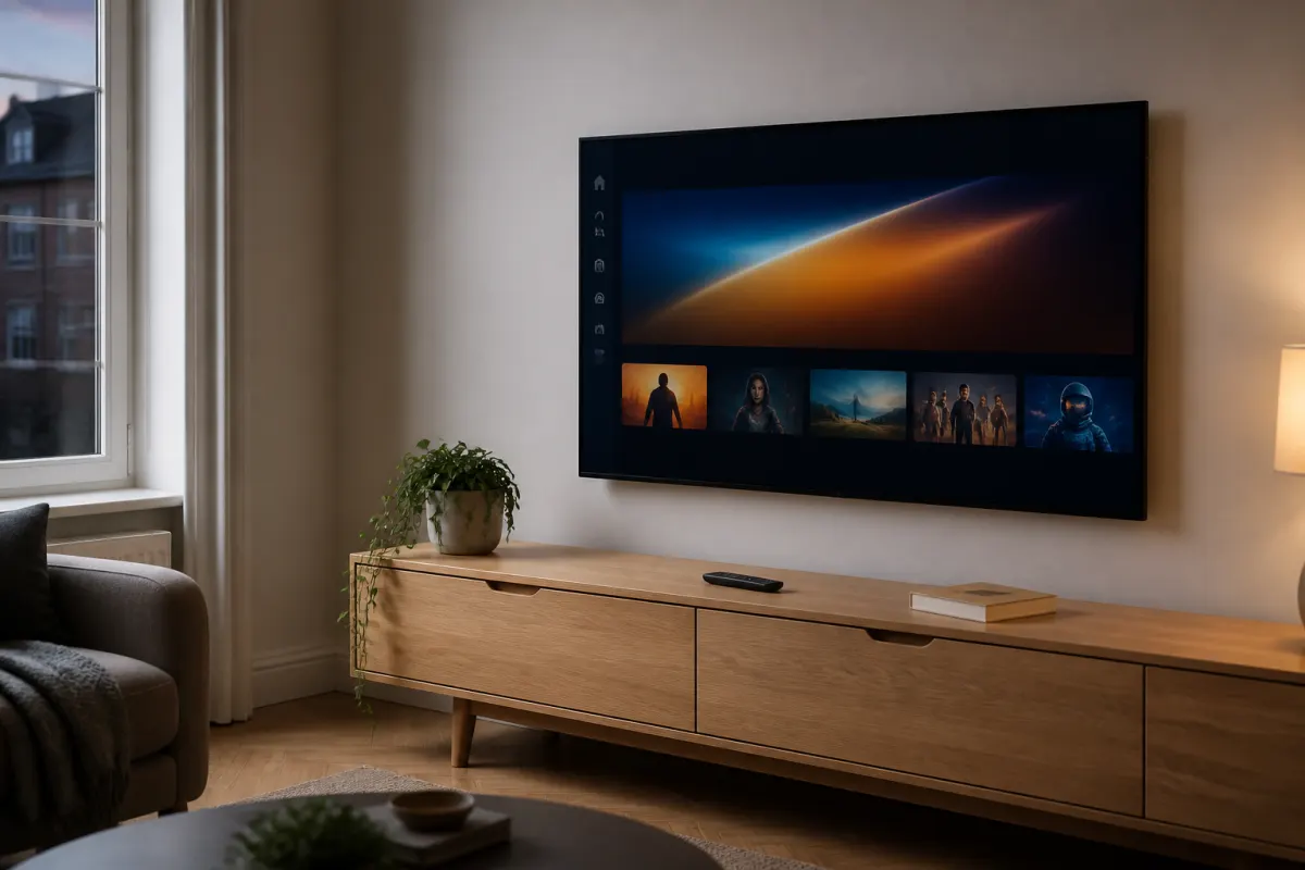 Living room TV ready for IPTVBros setup
